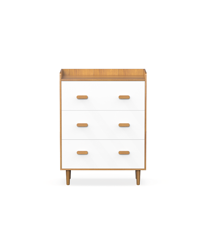 Commode met 3 Laden, Houten Handvat